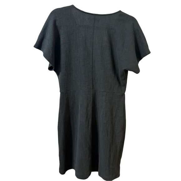 Madewell Cross-Front Flutter-Sleeve Mini Dress in Dark Nightfall Sz  M - Picture 3 of 11
